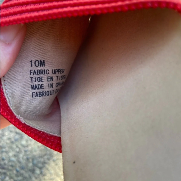 Jasmin red woven slip on summer sandal wedge slides Sz 10 - Picture 9 of 10